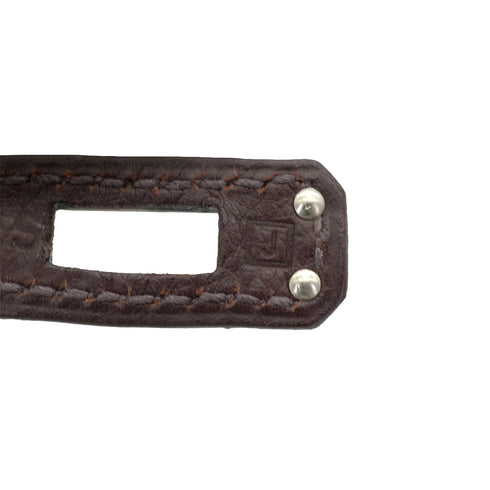 HERMES KELLY POCHETTE SELLIER HAVANE EVERGRAIN HAND BAG 2006 SQUARE J PALLADIUM HARDWARE 90339639