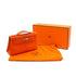 HERMES KELLY POCHETTE SELLIER TANGERINE LIZARD HAND BAG 2005 SQUARE I RUTHENIUM HARDWARE 90344360