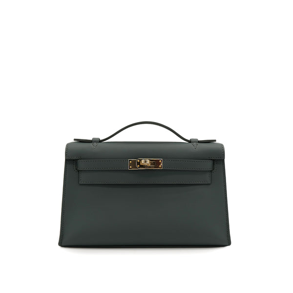 HERMES KELLY POCHETTE SELLIER VERT MANGROVE VEAU SWIFT HAND BAG 2025 K STAMP PERMABRASS GOLD HARDWARE 90321148