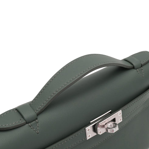 HERMES KELLY POCHETTE SELLIER VERT MANGROVE VEAU SWIFT HAND BAG 2025 K STAMP PALLADIUM HARDWARE 90333711