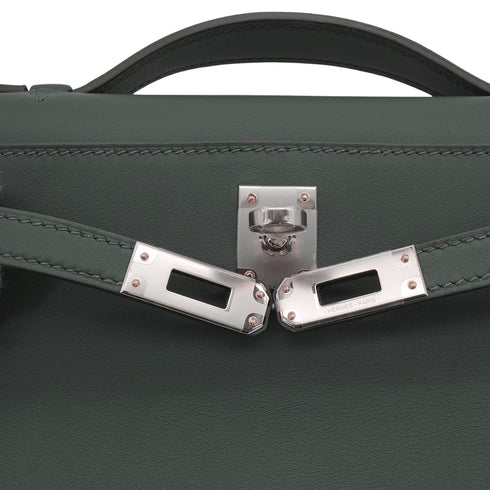 HERMES KELLY POCHETTE SELLIER VERT MANGROVE VEAU SWIFT HAND BAG 2025 K STAMP PALLADIUM HARDWARE 90333711