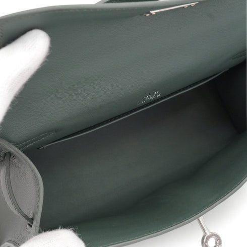 HERMES KELLY POCHETTE SELLIER VERT MANGROVE VEAU SWIFT HAND BAG 2025 K STAMP PALLADIUM HARDWARE 90333711