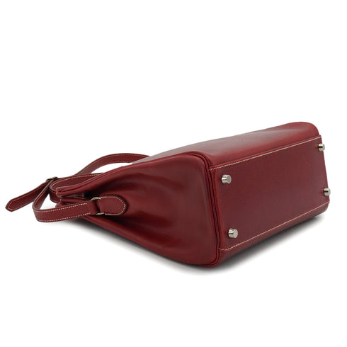 HERMES KELLY SPORTS MM ROUGE H LISSE SHOULDER BAG 2001 SQUARE E PALLADIUM HARDWARE 90339635