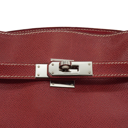 HERMES KELLY SPORTS MM ROUGE H LISSE SHOULDER BAG 2001 SQUARE E PALLADIUM HARDWARE 90339635