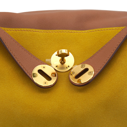HERMES LINDY 26 JAUNE AMBRE GOLD SWIFT GRIZZLY SHOULDER BAG 2019 D STAMP GOLD HARDWARE 90326668