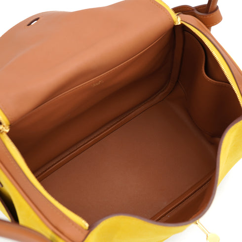 HERMES LINDY 26 JAUNE AMBRE GOLD SWIFT GRIZZLY SHOULDER BAG 2019 D STAMP GOLD HARDWARE 90326668