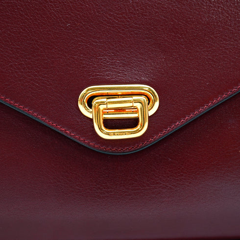 HERMES LORRAINE BLUE INDIGO ROUGE H VEAU GULLIVER HAND SHOULDER BAG 1992 CIRCLE V GOLD HARDWARE 90345054