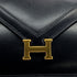 HERMES LYDIE BLACK BOXCALF CLUTCH SHOULDER BAG 1979 CIRCLE I GOLD HARDWARE 90321628