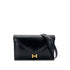 HERMES LYDIE BLACK BOXCALF CLUTCH SHOULDER BAG 1979 CIRCLE I GOLD HARDWARE 90321628