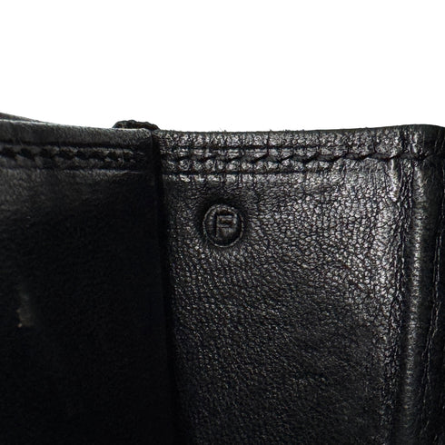HERMES LYDIE BLACK DOBLIS CLUTCH SHOULDER BAG 1976 CIRCLE F GOLD HARDWARE 90325346