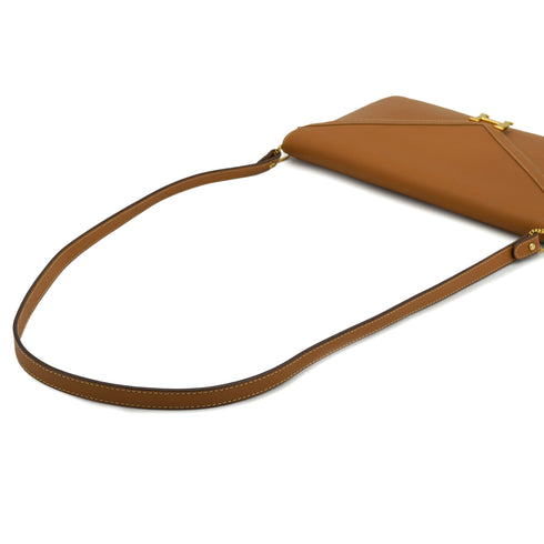 HERMES LYDIE GOLD COUCHEVEL CLUTCH SHOULDER BAG 1983 CIRCLE M GOLD HARDWARE 90333178