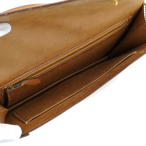 HERMES LYDIE GOLD COUCHEVEL CLUTCH SHOULDER BAG 1983 CIRCLE M GOLD HARDWARE 90333178