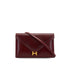 HERMES LYDIE ROUGE H BOX CALF CLUTCH SHOULDER BAG 1985 CIRCLE O GOLD HARDWARE 90335792