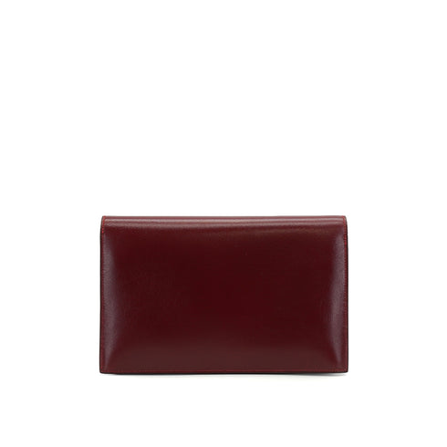 HERMES LYDIE ROUGE H BOX CALF CLUTCH SHOULDER BAG 1985 CIRCLE O GOLD HARDWARE 90335792