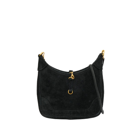 HERMES MINIMINI TRIM BLACK DOBLIS SHOULDER BAG 1991 CIRCLE U GOLD HARDWARE 90348523
