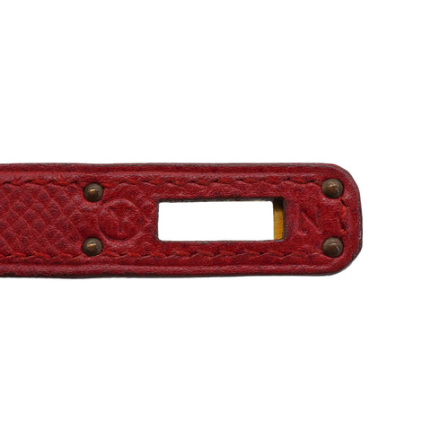 HERMES MINI KELLY 20 ROUGE COUCHVEL HAND SHOULDER BAG 1995 CIRCLE Y GOLD HARDWARE 90233732