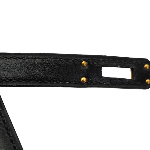 HERMES MINI KELLY 20 SELLIER BLACK BOX CALF SHOULDER BAG 1973 CIRCLE C GOLD HARDWARE 90331863