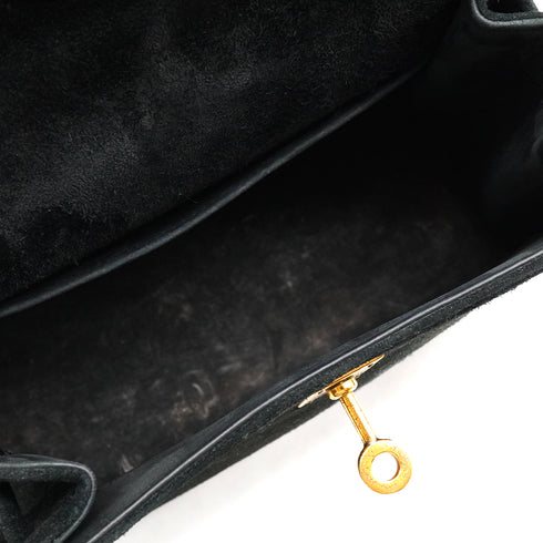 HERMES MINI KELLY 20 SELLIER BLACK DOBRIS SHOULDER BAG GOLD HARDWARE 90350601
