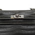 HERMES MINI KELLY 20 SELLIER GRAPHITE CROCODILE NILOTICUS SHOULDER BAG 2008 SQUARE L PALLADIUM HARDWARE 90351047