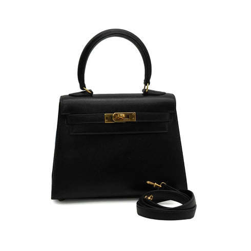 HERMES MINI KELLY 20 SELLIER POUSSIERE MADAME SHOULDER BAG 1993 CIRCLE W PERMABRASS GOLD HARDWARE 90346641