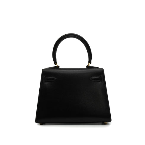HERMES MINI KELLY 20 SELLIER POUSSIERE MADAME SHOULDER BAG 1993 CIRCLE W PERMABRASS GOLD HARDWARE 90346641