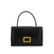 HERMES MODERNIST BLACK BOX CALF HAND BAG 1973 CIRCLE C GOLD HARDWARE 90351079