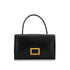 HERMES MODERNIST BLACK BOX CALF HAND BAG 1973 CIRCLE C GOLD HARDWARE 90351079