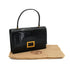 HERMES MODERNIST BLACK CROCODILE ALLIGATOR HAND BAG 1973 CIRCLE C GOLD HARDWARE 90335576
