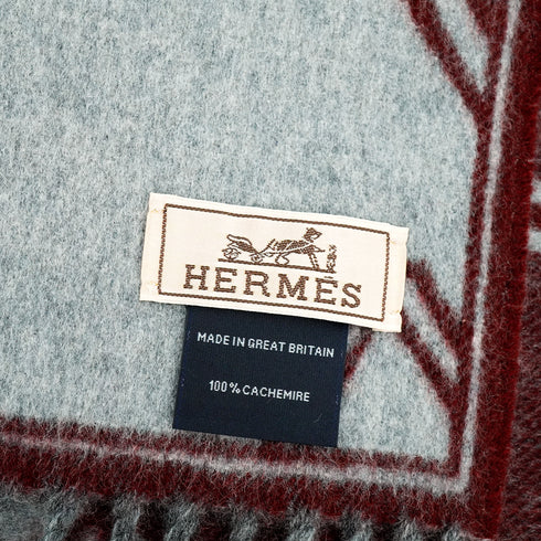 HERMES MUFFLER LA DANSE DES CHEVAUX BORDEAUX CASHMERE ACCESSORY 90347867