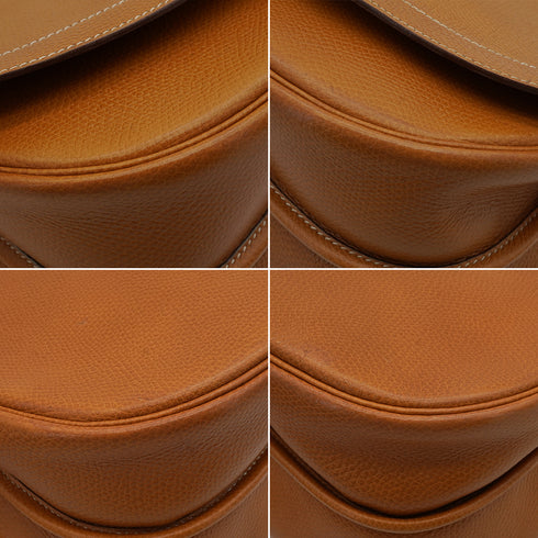 HERMES NATURAL COUCHEVEL WOOD SHOULDER BAG 1981 CIRCLE K GOLD HARDWARE 90341433