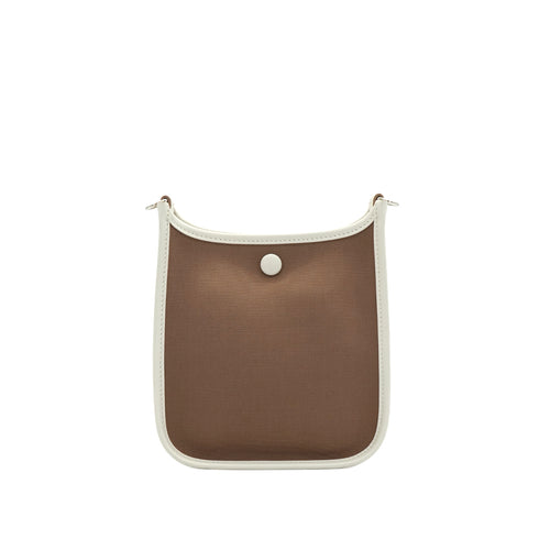 HERMES NEO EVELYNE TPM ETOUPE GRIS PALE TOILE OFFICEIR VEAU SWIFT SHOULDER BAG 2024 W STAMP SILVER HARDWARE 90347934