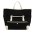 HERMES PASSE PASSE 35 BLACK WHITE TOILE H HAND BAG 2014 SQUARE R 90351636