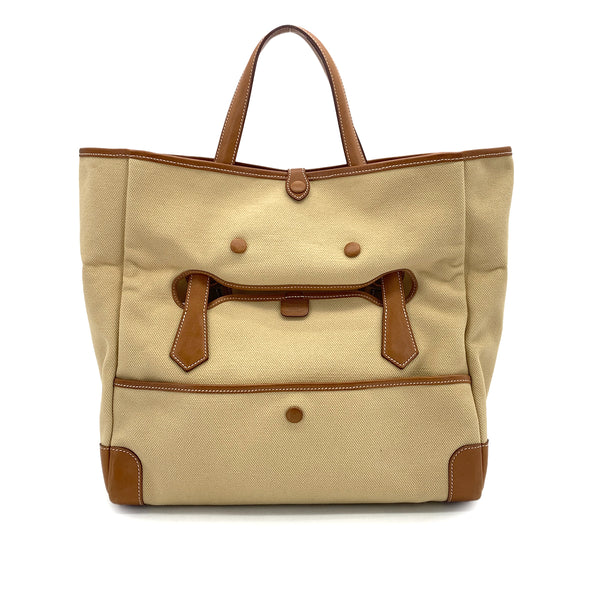 HERMES PASSE PASSE FAUVE TOILE GOELAND HAND BAG 2013 SQUARE Q 90327988