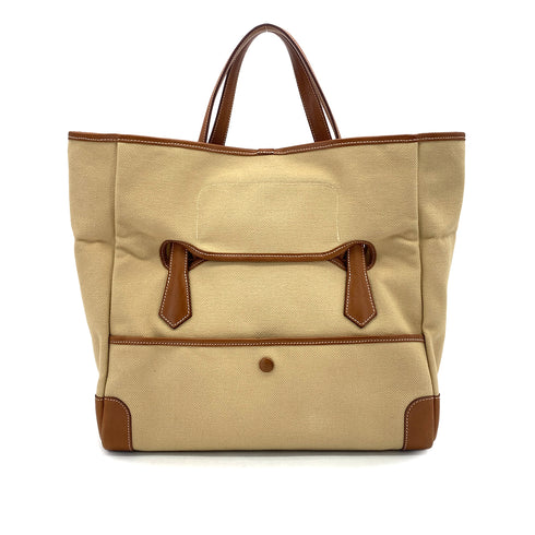 HERMES PASSE PASSE FAUVE TOILE GOELAND HAND BAG 2013 SQUARE Q 90327988