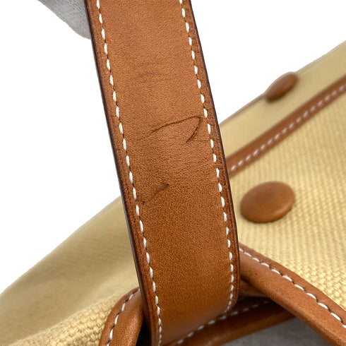 HERMES PASSE PASSE FAUVE TOILE GOELAND HAND BAG 2013 SQUARE Q 90327988