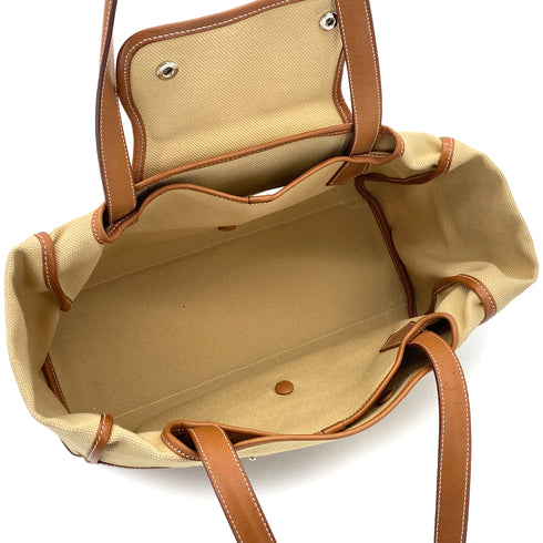 HERMES PASSE PASSE FAUVE TOILE GOELAND HAND BAG 2013 SQUARE Q 90327988