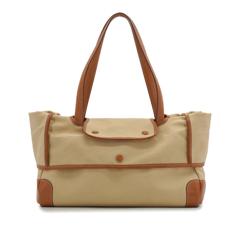 HERMES PASSE PASSE 35 GOLD TOILE GOELAND HAND BAG 2014 SQUARE R 90351096
