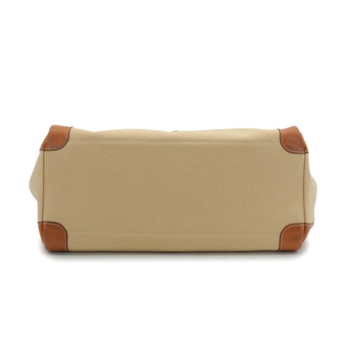 HERMES PASSE PASSE 35 GOLD TOILE GOELAND HAND BAG 2014 SQUARE R 90351096