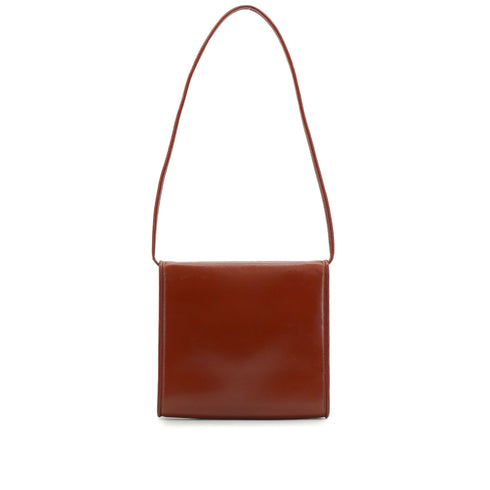 HERMES ENVELOPE BRIQUE BOX CALF CLUTCH SHOULDER BAG 1974 CIRCLE D 90348310