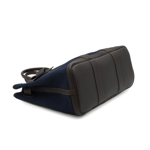HERMES PETITE CEINTURE PM BLUE INDIGO EBENE VEAU NEGONDA TOILE MILITAIRE TOTE BAG 2006 SQUARE J 90348504