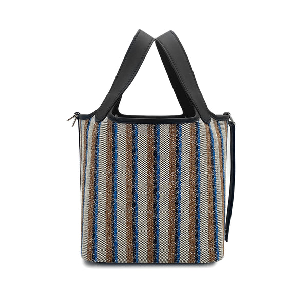 HERMES PICOTIN LOCK 18 PM BLACK ECRU FAUVE BLEU ZANZIBAR TOILE H VEAU SWIFT 2025 K STAMP PALLADIUM HARDWARE 90317615