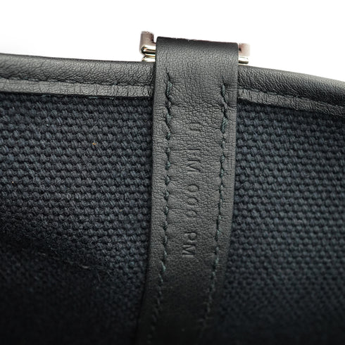 HERMES PICOTIN LOCK 18 PM CARGO POCKET BLACK TOILE GOELAND VEAU SWIFT 2022 U STAMP PALLADIUM HARDWARE 90335823