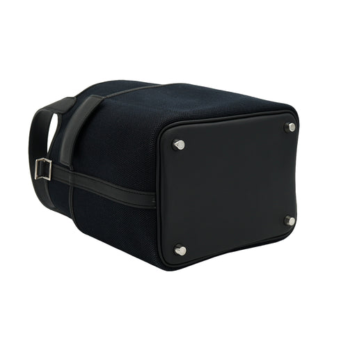 HERMES PICOTIN LOCK 18 PM CARGO POCKET BLACK TOILE GOELAND VEAU SWIFT 2022 U STAMP PALLADIUM HARDWARE 90335823