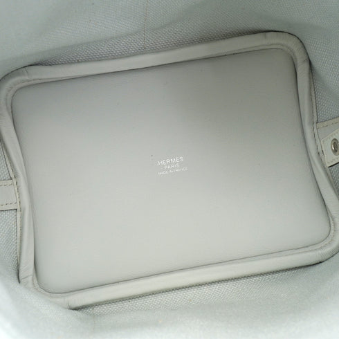 HERMES PICOTIN LOCK 18 PM CARGO POCKET BLUE PALE TOILE GOELAND VEAU SWIFT 2024 W STAMP PALLADIUM HARDWARE 90328904