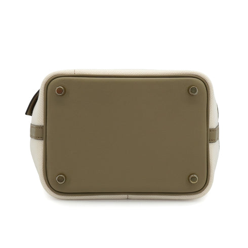 HERMES PICOTIN LOCK 18 PM CARGO POCKET ETOUPE BEIGE MARFA TOILE GOELAND VEAU SWIFT 2025 K STAMP GOLD HARDWARE 90339156