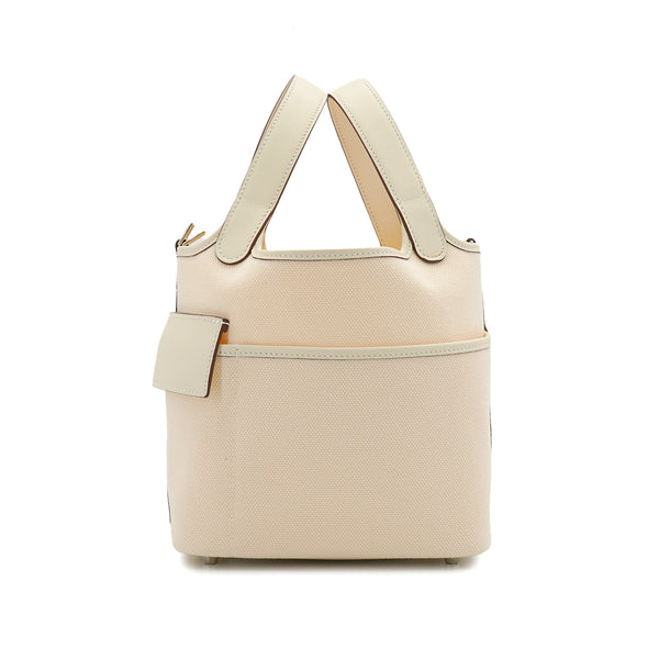 HERMES PICOTIN LOCK 18 PM CARGO POCKET NATA TOILE GOELAND VEAU SWIFT 2021 Z STAMP PALLADIUM HARDWARE 90334299