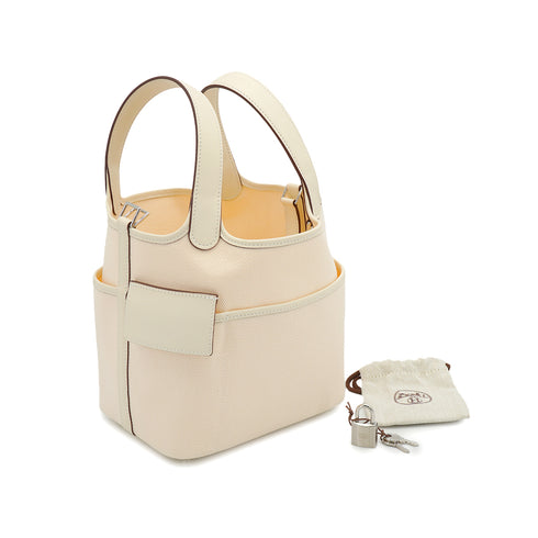 HERMES PICOTIN LOCK 18 PM CARGO POCKET NATA TOILE GOELAND VEAU SWIFT 2021 Z STAMP PALLADIUM HARDWARE 90334299
