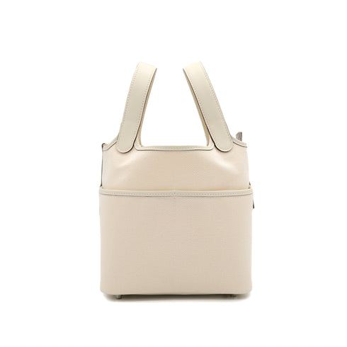 HERMES PICOTIN LOCK 18 PM CARGO POCKET NATA TOILE GOELAND VEAU SWIFT 2022 U STAMP PALLADIUM HARDWARE 90321151