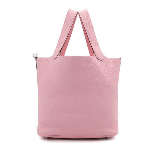 HERMES PICOTIN LOCK MM ROSE SAKURA TAURILLON CLEMENCE HAND BAG 2023 B STAMP PALLADIUM HARDWARE 90319697