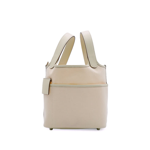 HERMES PICOTIN LOCK PM CARGO POCKET NATA TOILE GOELAND VEAU SWIFT 2021 Z STAMP PALLADIUM HARDWARE 90342568